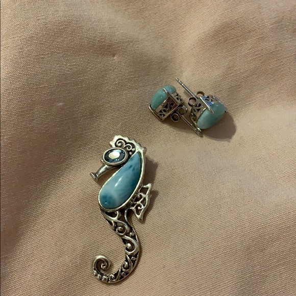 Jewelry - Larimar earring and pendant set